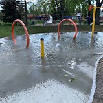 Pooling Water in Play Space at 10844 117 Street NW