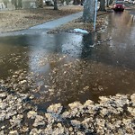 Pooling water due to Depression on Road at 9411 123 Avenue NW