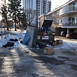 Overflowing Garbage Cans at 6204 C 101 Avenue NW