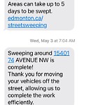 Street Sweeping at 15401 74 Avenue NW