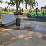Pooling Water in Play Space at 10720 54 Street NW