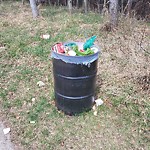 Overflowing Garbage Cans at 2614 39 St Nw, Edmonton, Ab T6 L 6 K9, Canada