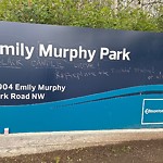 Graffiti Public Property at 11904 Emily Murphy Park Road NW
